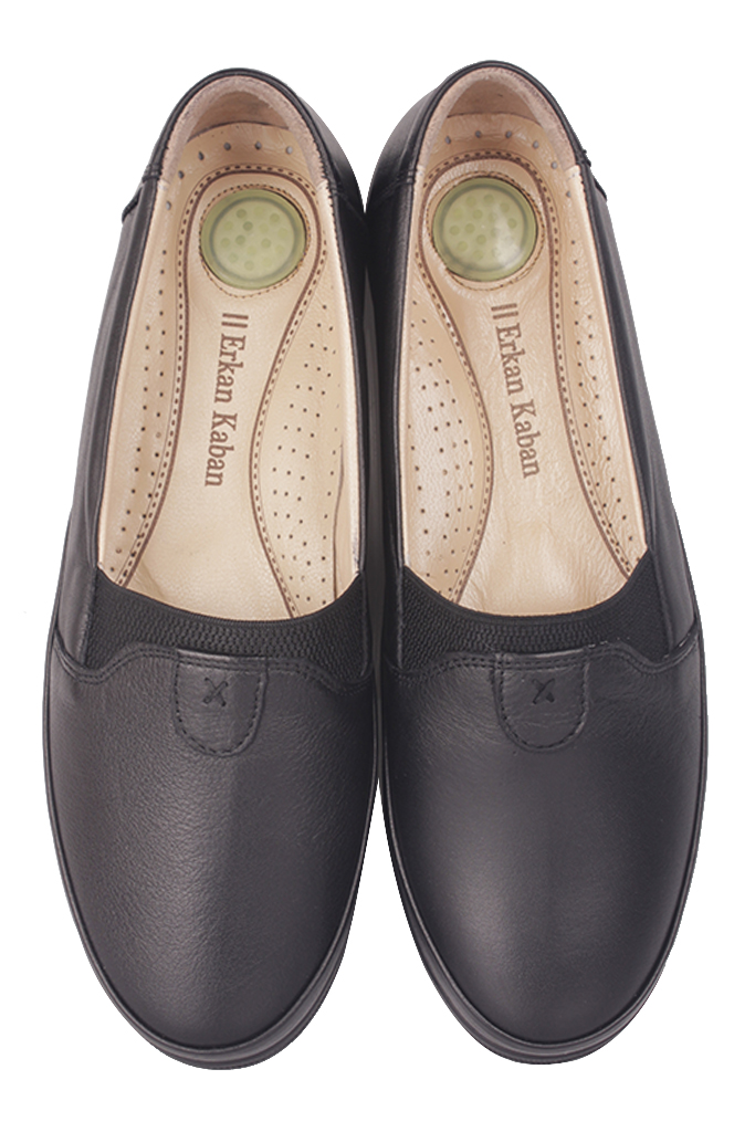 Fitbas 155001 013 Kadın Siyah Hakiki Deri Günlük Büyük Numara Ayakkabı