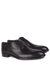 Erkan Kaban 352404 014 Erkek Siyah Deri Klasik Büyük & Küçük Numara Ayakkabı - Thumbnail
