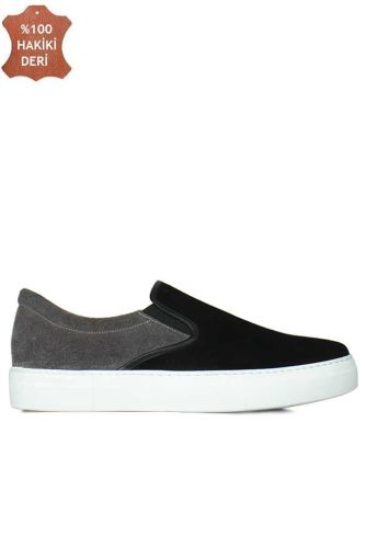 Erkan Kaban 385003 005 Black Suede Gray Suede Men Shoes - Erkan Kaban