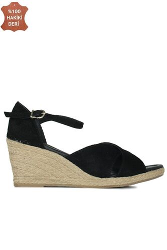 Erkan Kaban 6620 008 Women Black Suede Sandal - Fitbas