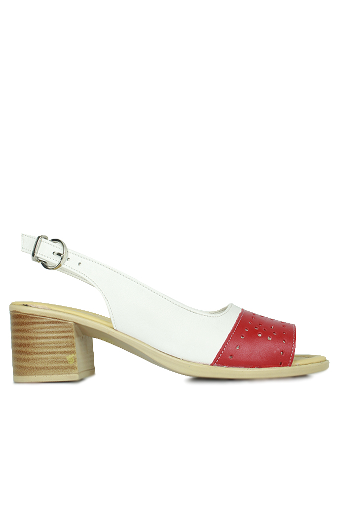 Fitbas 7293 563 Kadın Kırmızı White Topuklu Ayakkabı