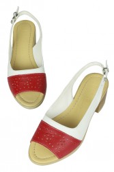 Fitbas 7293 563 Kadın Kırmızı White Topuklu Ayakkabı - Thumbnail