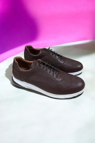 Erkan Kaban 914601 246 Erkek Kahve Deri Spor Büyük Numara Ayakkabı - Erkan Kaban