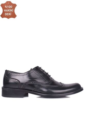 Erkan Kaban 327 020 Men Black Mad Shiny Genuine Leather Classical Shoes - Erkan Kaban