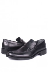 Erkan Kaban 332 014 Erkek Siyah Deri Klasik Büyük & Küçük Numara Ayakkabı - Thumbnail