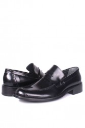 Erkan Kaban 332 020 Erkek Siyah Açma Deri Klasik Büyük & Küçük Numara Ayakkabı - Thumbnail