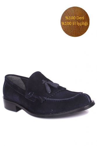 Erkan Kaban 335 427 Men Navy Blue Suede Classical Shoes - Erkan Kaban