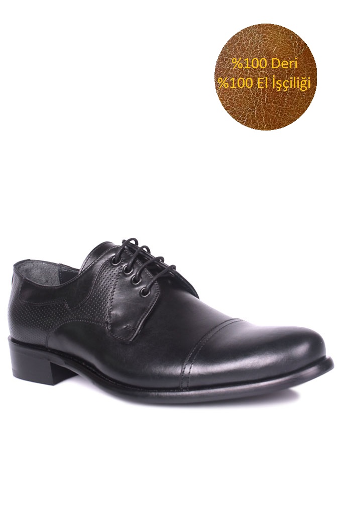 Erkan Kaban 754 019 Erkek Siyah Deri Klasik Büyük & Küçük Numara Ayakkabı
