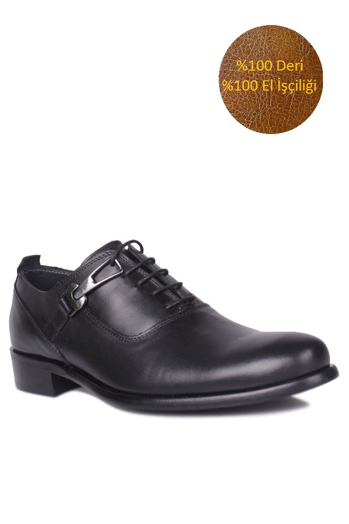 Erkan Kaban 801 014 Erkek Siyah Deri Klasik Büyük & Küçük Numara Ayakkabı