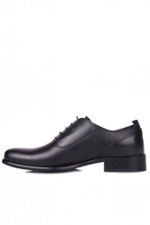 Erkan Kaban 801 014 Erkek Siyah Deri Klasik Büyük & Küçük Numara Ayakkabı - Thumbnail