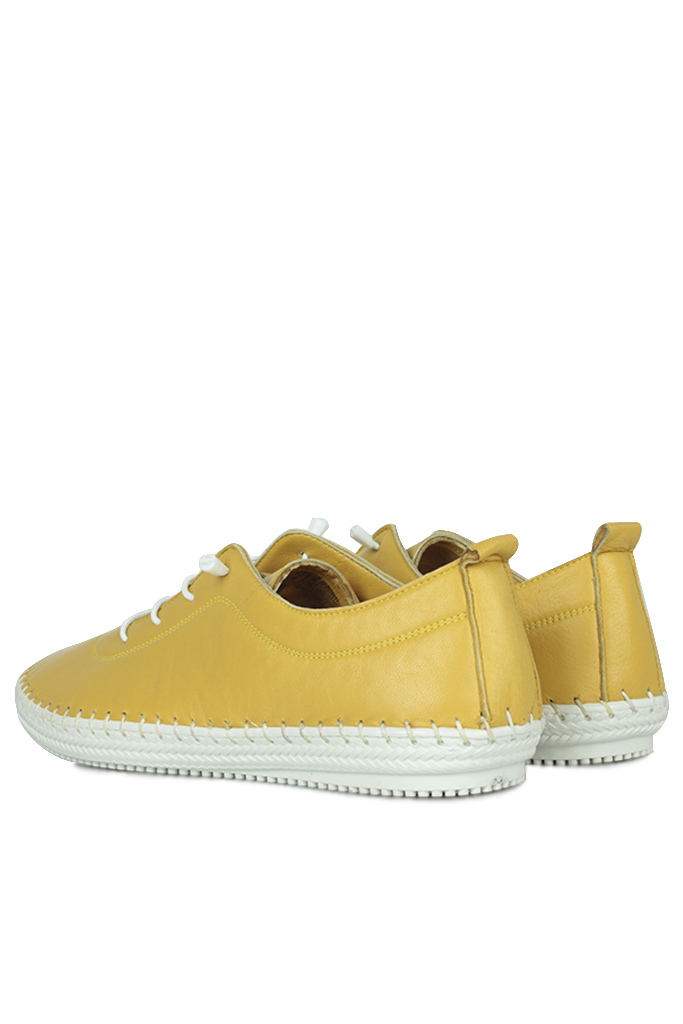 Fitbas 625041 124 Kadın Sarı Deri Günlük Büyük Numara Ayakkabı