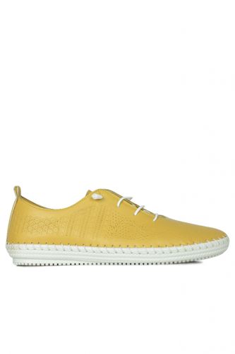 Fitbas - Erkan Kaban 625042 124 Women Yellow Genuine Leather Casual Shoes (1)