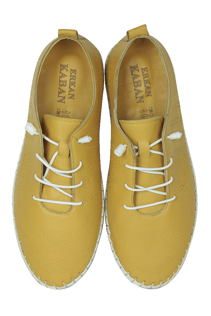 Fitbas 625042 124 Kadın Sarı Deri Günlük Büyük Numara Ayakkabı