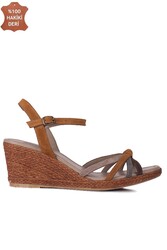 Fitbas 1314 167 Kadın Camel Süet Büyük & Küçük Numara Sandalet - 1