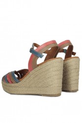 Erkan Kaban 4389 705 Women Taba Blue Red Sandal Shoes - 3