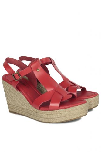 Fitbas - Erkan Kaban 5027 524 Women Red Sandal Shoes (1)