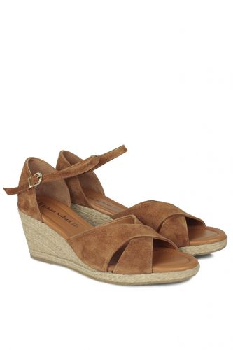 Fitbas - Erkan Kaban 6620 162 Women Taba Suede Sandal (1)