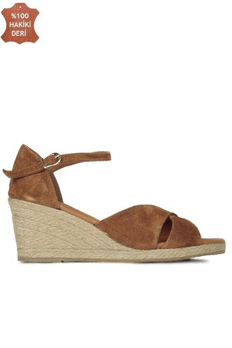 Erkan Kaban 6620 162 Women Taba Suede Sandal - Fitbas