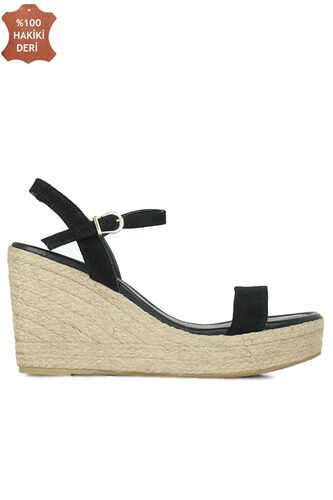Erkan Kaban 6662 008 Women Black Suede Padding Heel Sandal - Fitbas