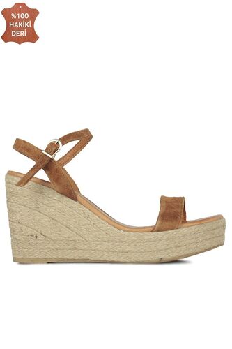 Erkan Kaban 6662 167 Women Taba Suede Padding Heel Sandal - Fitbas