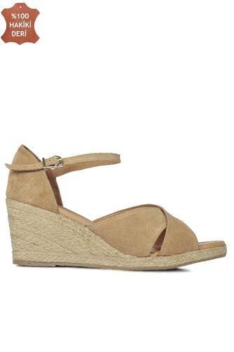 Erkan Kaban 6620 167 Women Camel Suede Sandal - Fitbas