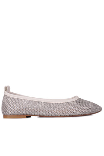 Fitbas 111010 701 Kadın Gümüş File Büyük & Küçük Numara Babet - Fitbas