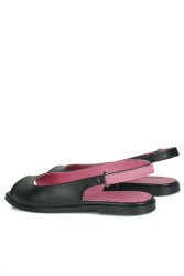 Fitbas 111016 059 Kadın Siyah Büyük Numara Sandalet - Thumbnail