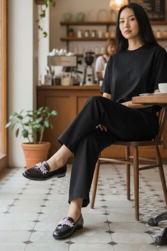 Fitbas 111026 066 Kadın Siyah Rugan Büyük & Küçük Numara Babet - Fitbas