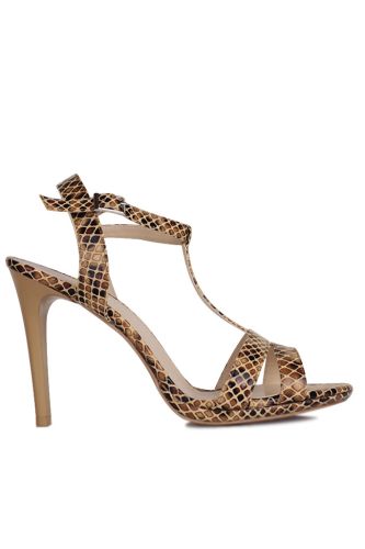 Fitbas 111037 372 Kadın Bej Yılan Büyük & Küçük Numara Ayakkabı - Fitbas