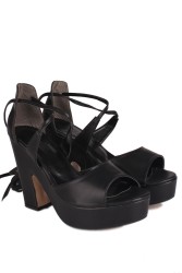 Fitbas 111090 014 Kadın Siyah Büyük & Küçük Numara Platform Ayakkabı - Thumbnail