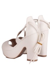 Fitbas 111090 468 Kadın Beyaz Büyük & Küçük Numara Platform Ayakkabı - Thumbnail