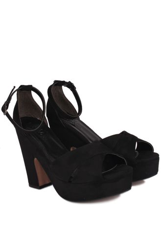 Fitbas - Fitbas 111091 008 Kadın Siyah Süet Büyük & Küçük Numara Platform Ayakkabı (1)
