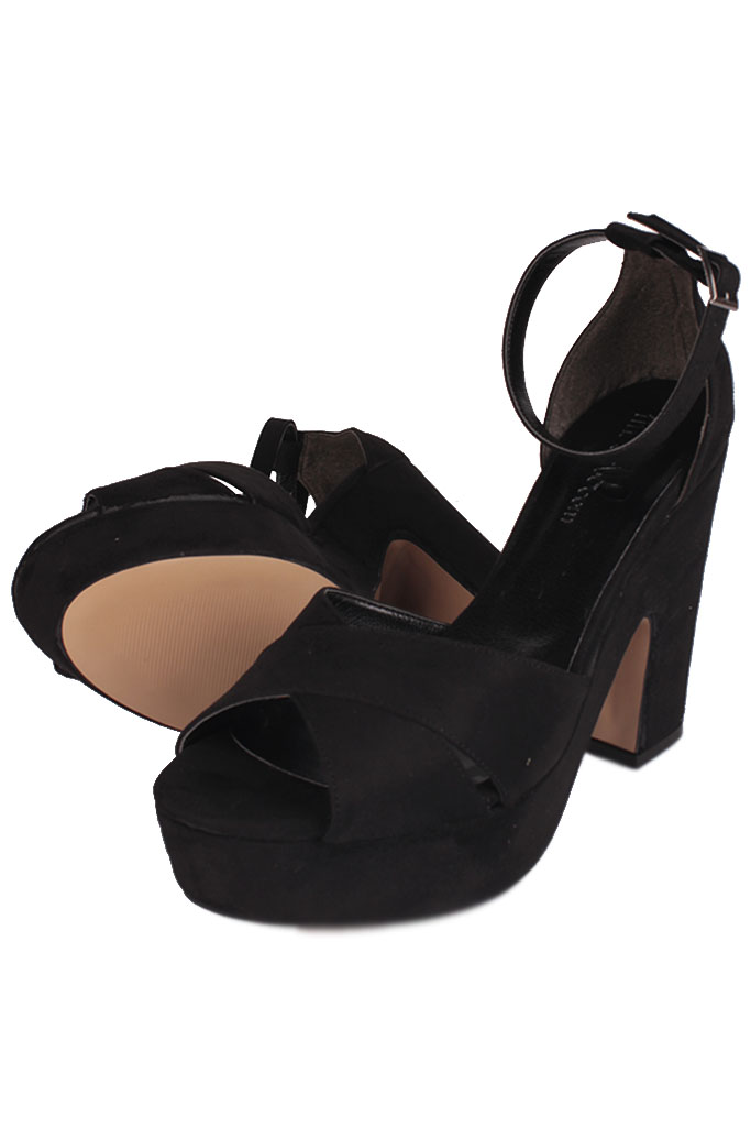 Fitbas 111091 008 Kadın Siyah Süet Büyük & Küçük Numara Platform Ayakkabı