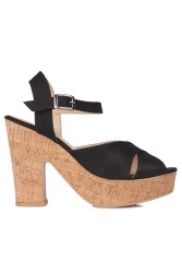 Fitbas 111092 008 Kadın Siyah Süet Büyük & Küçük Numara Platform Ayakkabı - 2