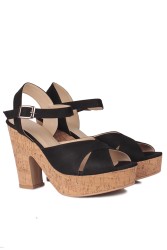 Fitbas 111092 008 Kadın Siyah Süet Büyük & Küçük Numara Platform Ayakkabı - 3