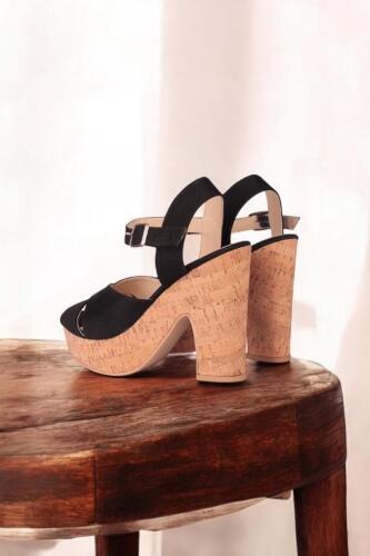 Fitbas 111092 008 Kadın Siyah Süet Büyük & Küçük Numara Platform Ayakkabı - Fitbas