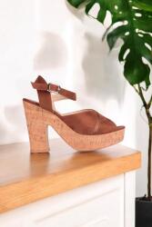 Fitbas 111092 167 Kadın Taba Süet Büyük & Küçük Numara Platform Ayakkabı 