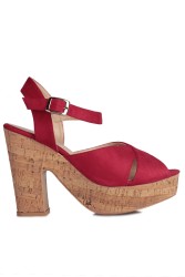 Fitbas 111092 527 Kadın Kırmızı Büyük & Küçük Numara Platform Ayakkabı - 1