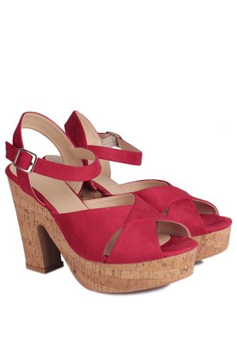 Fitbas - Fitbas 111092 527 Kadın Kırmızı Büyük & Küçük Numara Platform Ayakkabı (1)