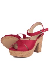 Fitbas 111092 527 Kadın Kırmızı Büyük & Küçük Numara Platform Ayakkabı - 4
