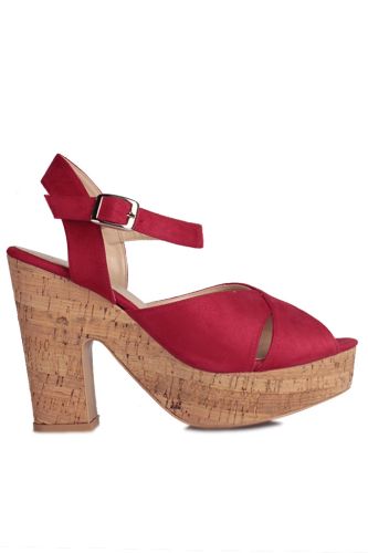 Fitbas 111092 527 Kadın Kırmızı Büyük & Küçük Numara Platform Ayakkabı