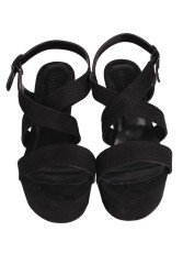 Fitbas 111096 008 Kadın Siyah Süet Büyük & Küçük Numara Platform Ayakkabı - Thumbnail