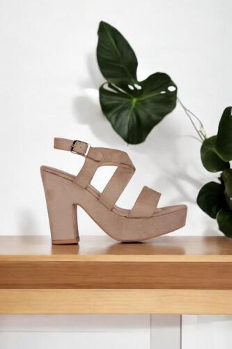 Fitbas 111096 327 Kadın Ten Süet Büyük & Küçük Numara Platform Ayakkabı - Fitbas