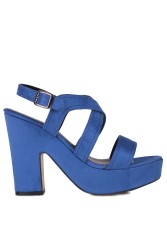 Fitbas 111096 427 Kadın Saks Süet Büyük & Küçük Numara Platform Ayakkabı - Thumbnail