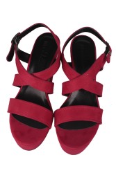 Fitbas 111096 527 Kadın Kırmızı Süet Büyük & Küçük Numara Platform Ayakkabı - 5