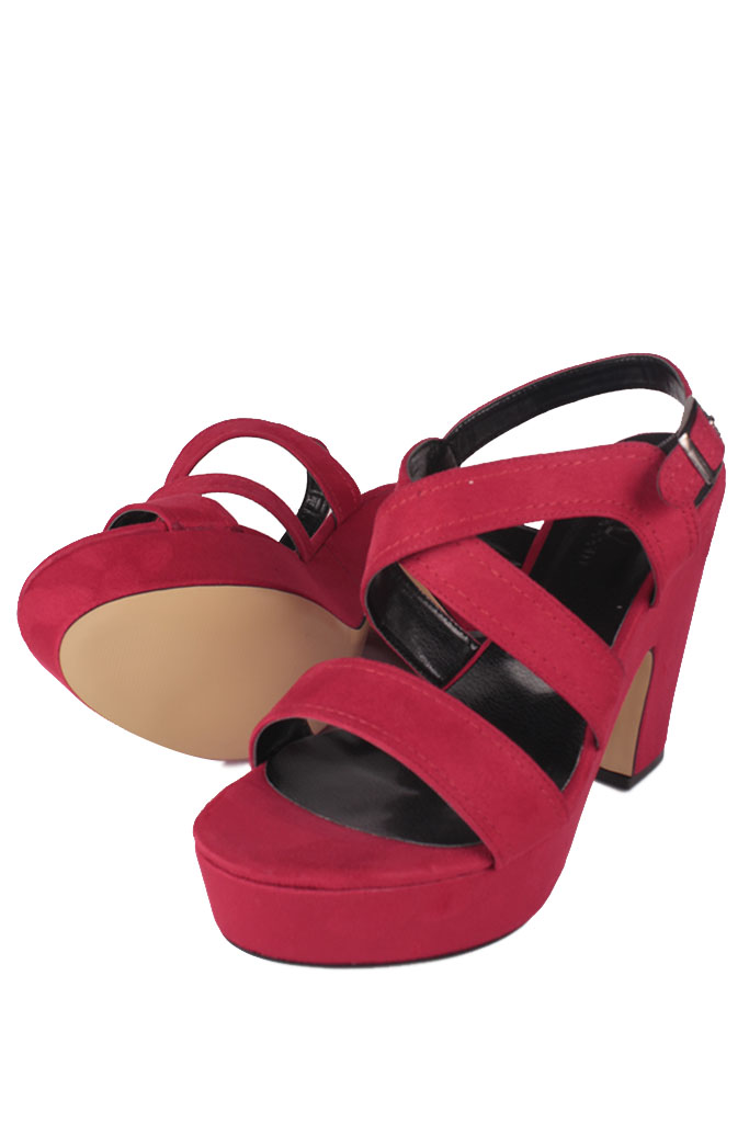 Fitbas 111096 527 Kadın Kırmızı Süet Büyük & Küçük Numara Platform Ayakkabı