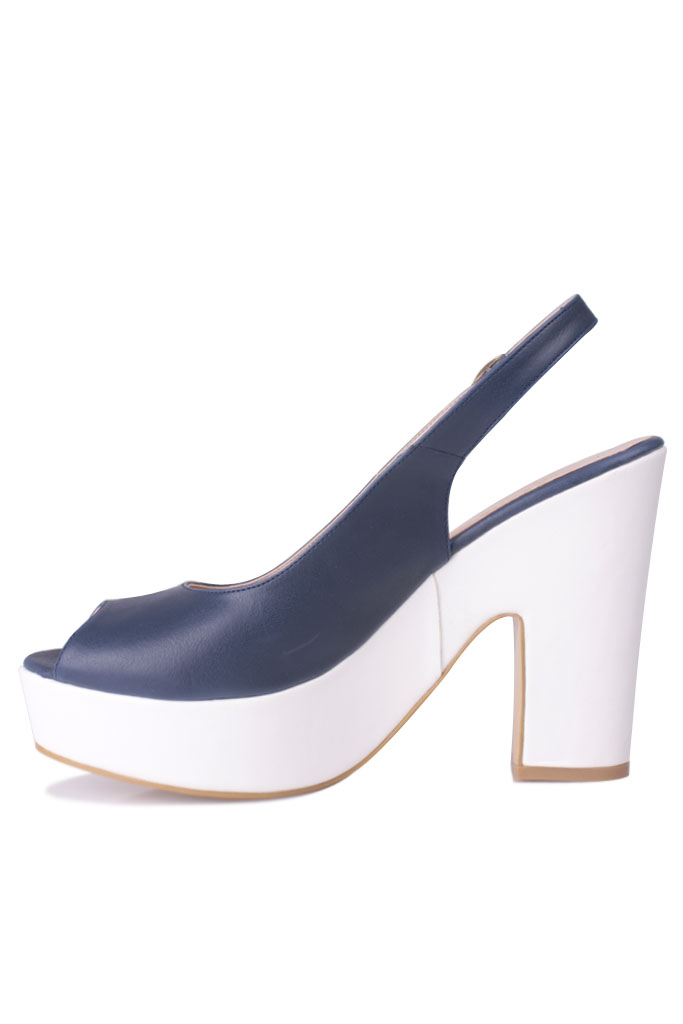 Fitbas 111097 460 Kadın Lacivert Beyaz Büyük & Küçük Numara Platform Ayakkabı