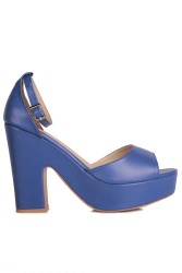 Fitbas 111098 424 Kadın Mavi Büyük & Küçük Numara Platform Ayakkabı - Thumbnail