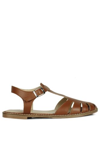 Fitbas 111118 167 Kadın Taba Büyük Numara Sandalet - Fitbas