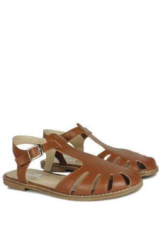 Fitbas 111118 167 Kadın Taba Büyük Numara Sandalet - Fitbas (1)